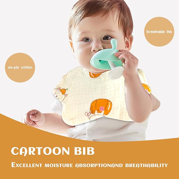 Muslin Baby Bibs for Drooling and Teething Newborn Drool Bibs for Baby Girl Boy