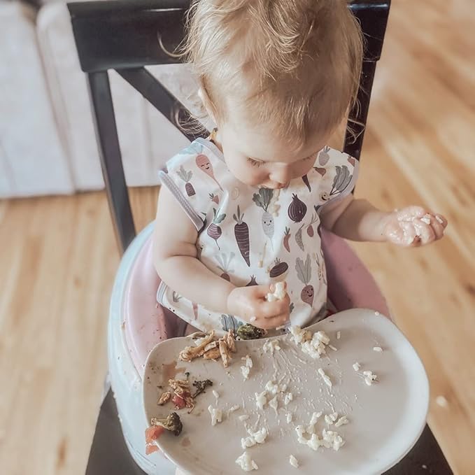 BapronBaby Root Veggies Bapron - No Neck Tie Safer Bib for Baby & Toddler - Soft Waterproof Stain Resistant - Machine Washable - Sz Preschool 3-5yrs