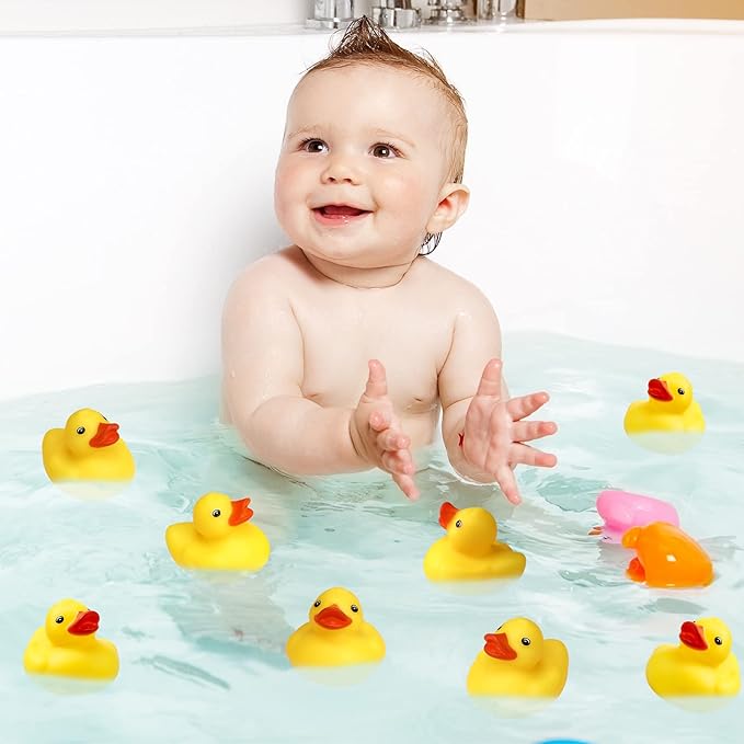 Vinsot 2 Inch Yellow Rubber Duck Bath Toys Large Rubber Ducks Bath Ducks Squeak Bathtub Toys for Birthday Pool Decoration Game Supplies(30 Pcs)