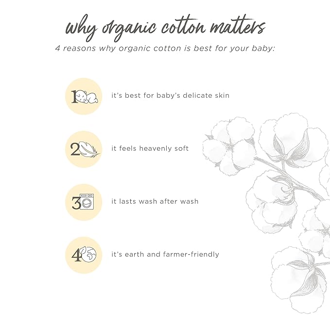 Burt's Bees Baby Reversible Blanket, Nursery, Stroller & Tummy-Time Organic Jersey Cotton Quilted Infant & Toddler Bedding