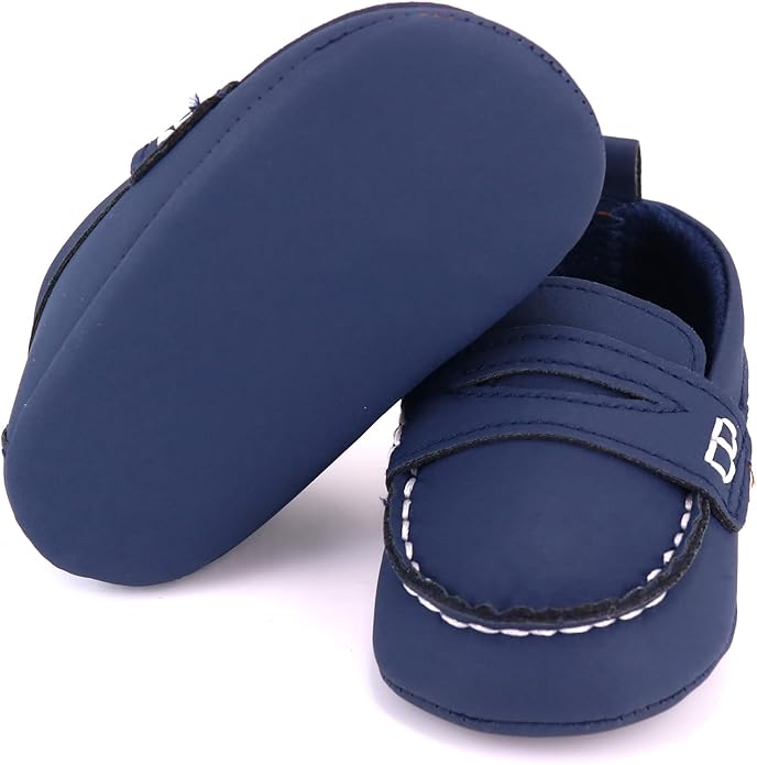 LONSOEN Baby Girls Boys Loafers Prewalker Dress Crib Shoes