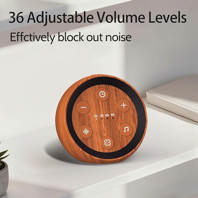 Portable Sound Machine White Noise Sleep Machine with 32 Calming Sounds 36 Volume Levels Brown Noise Machine for Baby Kid Adult with 4 Timer for Travel Office Privacy