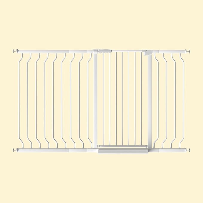 ALLAIBB White 40.55" Extra Tall Wide 29.92-62.60" Baby Gate Pressure Mounted Walk Through Child Kids Safety Toddler Tension Pet Dog Gates with Extension for Doorways Kitchen