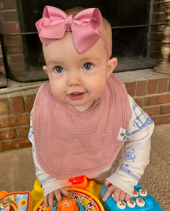 DiaperSquad's Baby Bibs for Drooling and Teething, Bibs for Boys, Baby Girl - Solid Cotton Baby Drool Bibs