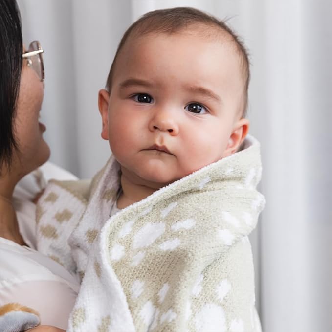 Living Textiles Chenille Knitted Blanket - Taupe Sun Flower