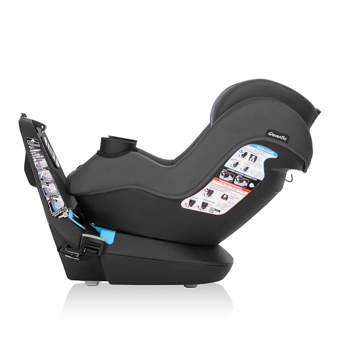 Evenflo REO by Revolve360 Rotating 2-in-1 Convertible Car Seat, 360 Degrees, Infant to Toddler, Forward and Rear Facing, Compact Design, One-time Install (Brookline)