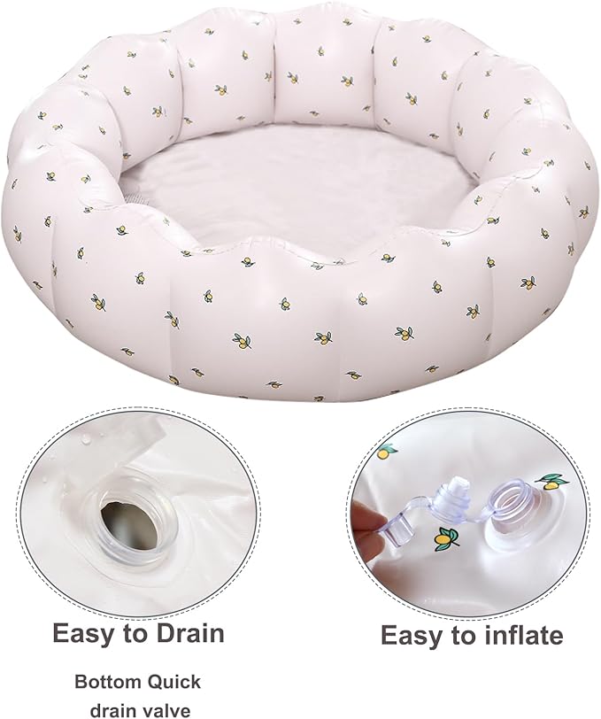 Inflatable Baby Pool, Portable Paddling Baby Swimming Pool, Toddlers for Ages 0-3 Years Girls and Boys, Indoor& Outdoor, Garden and Backyard Summer Water Party, 35.4x9.8 in(White)