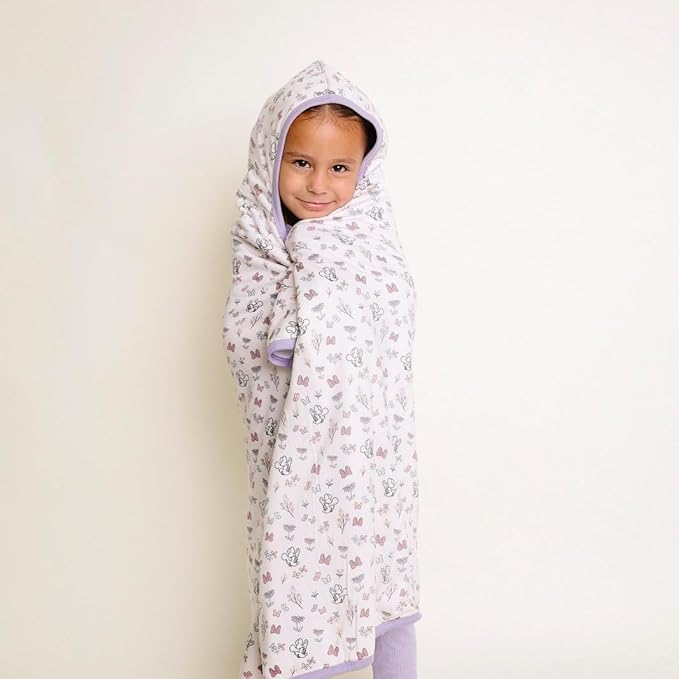 Premium Big Kid Hooded Towel "Minnie Mouse's Bowquet" by Copper Pearl