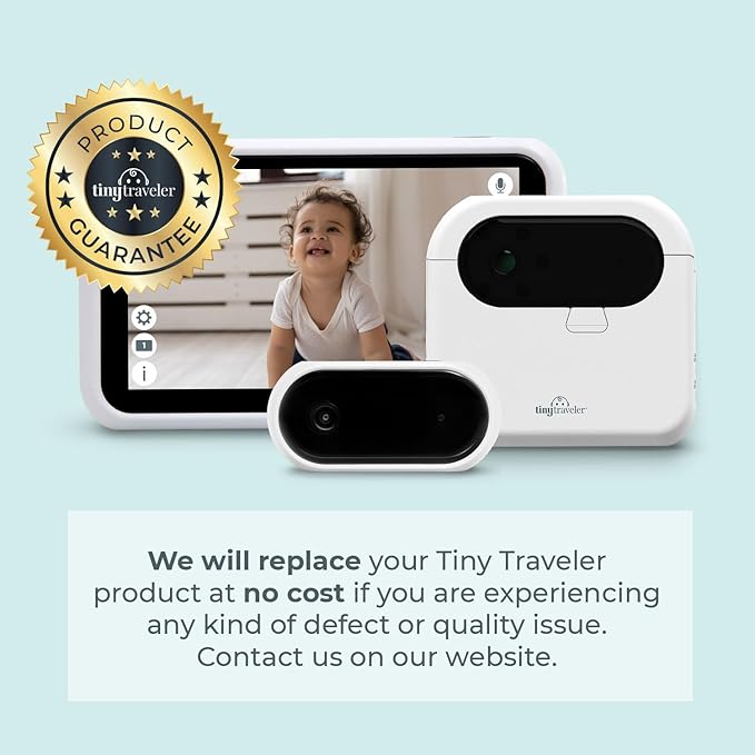 Tiny Traveler Baby Car Monitor for 2 Kids, 5” Touch Screen, No WiFi, Home Travel Roadtrip – Rear-Facing Car Seat Monitor Night Vision Baby Reminder Alert - Black