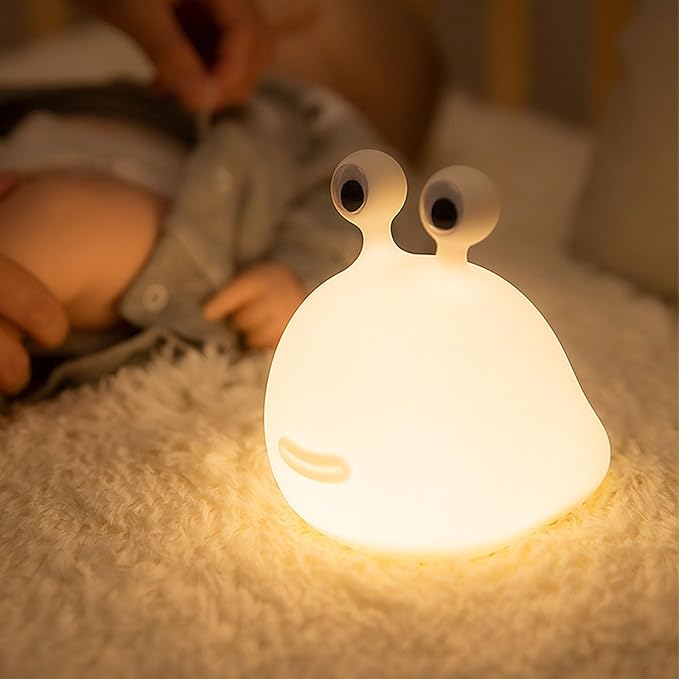Slug Night Light,Silicone lamp for Kids,USB Rechargeable Cute Animal Lamps Timer Setting Safe Bedside Lamp Portable LED Lamps for Breastfeeding Dorm Room Decor for Christmas Gift