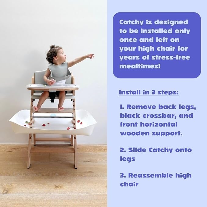 CATCHY - Food Catcher - Compatible with Abiie Beyond Junior High Chair + 11 Other High Chairs - Highchair Sold Separately - Baby & Toddler Food & Mess Catcher - Under High Chair Accessory