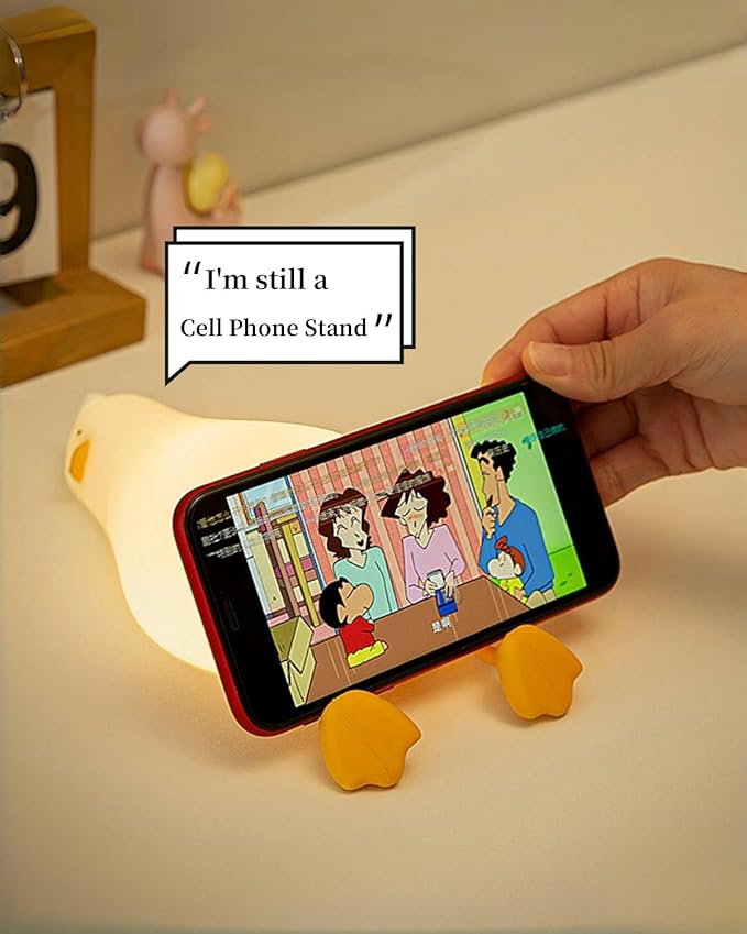 Cute Lazy Duck Night Light, Lazy Duck Lamp, LED Squishy Existential Crisis Duck, Rechargeable Dimmable Duck Light Laying Down with 30 Minutes Timer & Touch Control for Bedroom Living Room