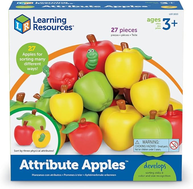 Learning Resources Attribute Apples - Preschool Learning Activities, Sorting Games for Kids, Gifts for Kids Ages 3+