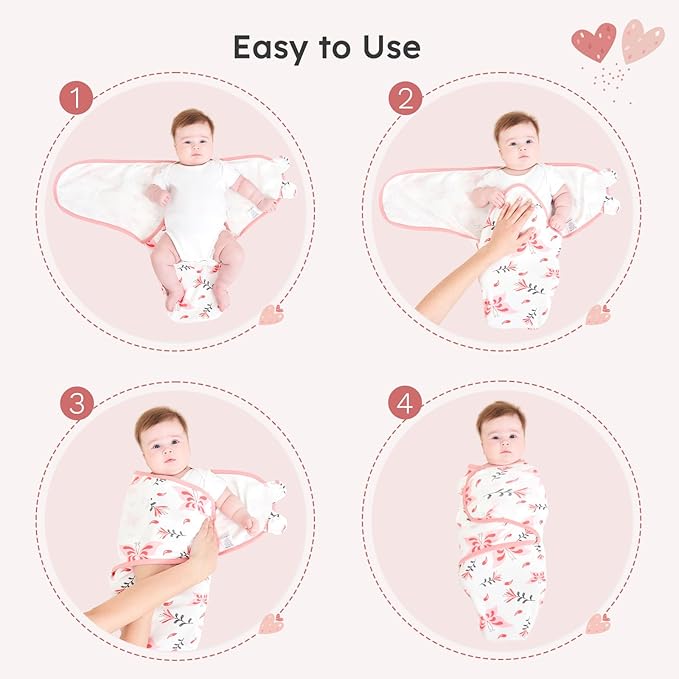 Yoofoss Baby Swaddles for Newborns 100% Organic Cotton, Adjustable Swaddle Sleep Sack 3-6 Months Newborn Swaddle Sack, Breathable Soft(Medium)