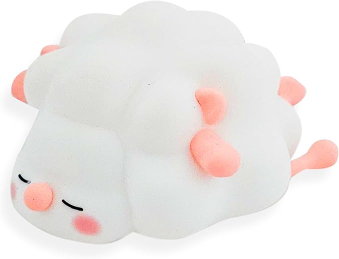 Rechargeable LED Night Light, Soft Silicone Touch Lamp with 3-Level Dimming, 30-Min Timer, Squishy BPA-Free Design, Perfect for Breastfeeding, Nursery, and Baby Room Decor (Sheep)