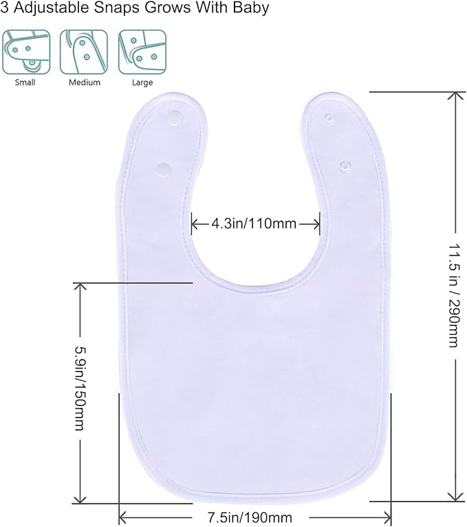 Hakochia Waterproof Baby Bibs Organic Cotton Super Soft and Absorbent With Adjustable Snap for Baby Boys and Girls