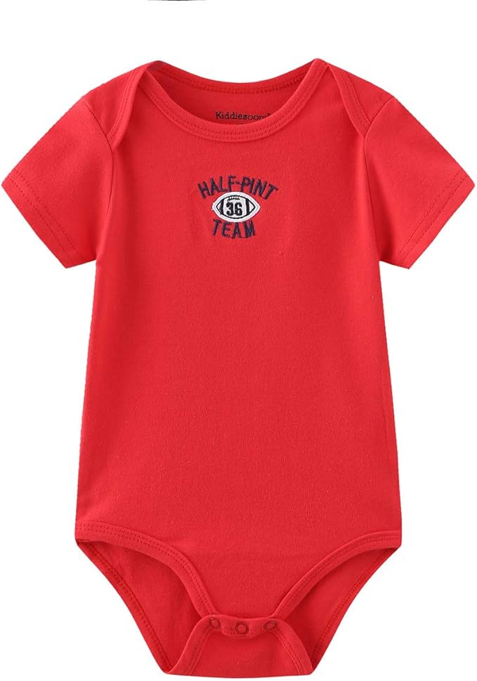 Kiddiezoom Newborn Baby Unisex Cotton One-Piece Bodysuits Baby Gift 5-Pack Baby Clothes