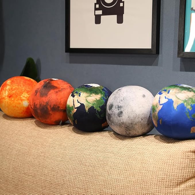 Ultra-ealistic 3D Planet,Moon,Earth,The Sun,Pillow Plush Toys,for Kids Teens Adults, for Teachers and Parents, Educational Toy Learning, 10.6 in (Mars)