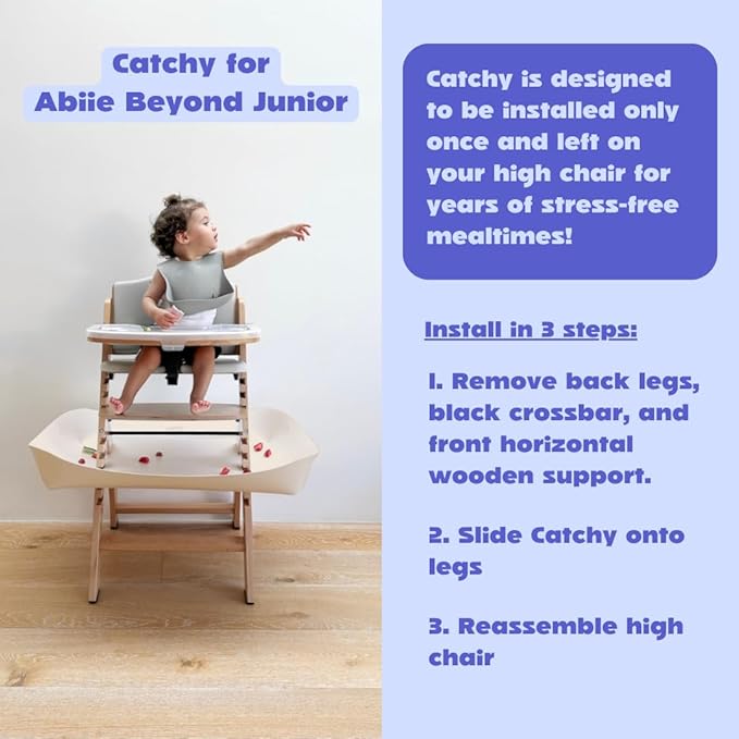 CATCHY - Food Catcher - Compatible with Abiie Beyond Junior High Chair - Highchair Sold Separately - Baby & Toddler Food & Mess Catcher - Under High Chair Accessory - Baby Feeding Essentials
