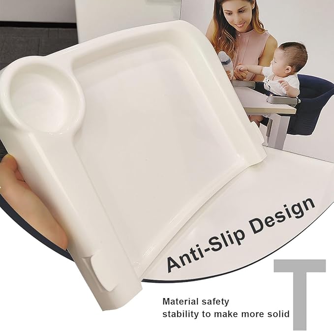 Fast Dining Tray, Indispensable Accessory for Hook on High Chair- Make Meal Easy for Child, Removable Dining Tray - Easy to Carry and Install, Non Slip/Space Saver/Reusable, White