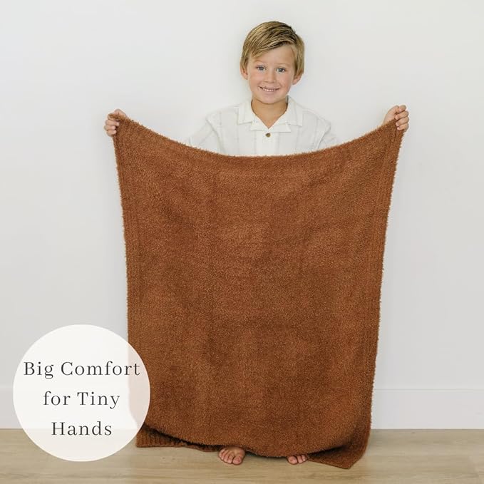 SARANONI Bamboni Luxury Baby Blanket | Cozy & Soft Plush Receiving Blankets | Perfect for Girls & Infant Baby Boy Blankets | Caramel - 30” x 40"