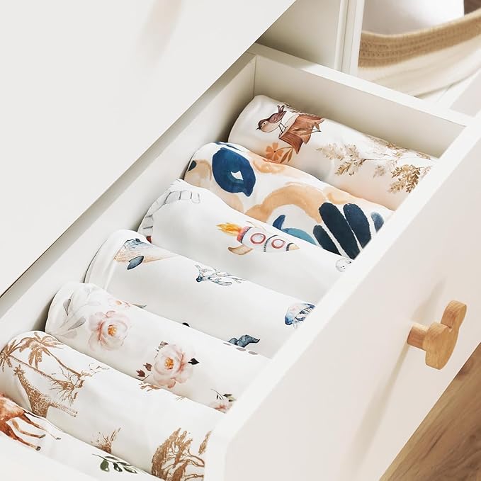 GRSSDER Baby Swaddle Blankets 2 Pack, Super Soft Jersey Knit Baby Quilt Blanket for Baby Boys, Double Layer Receiving Blankets 34 x 44 Inches Extra Large for Swaddling, Sea Fish & Space