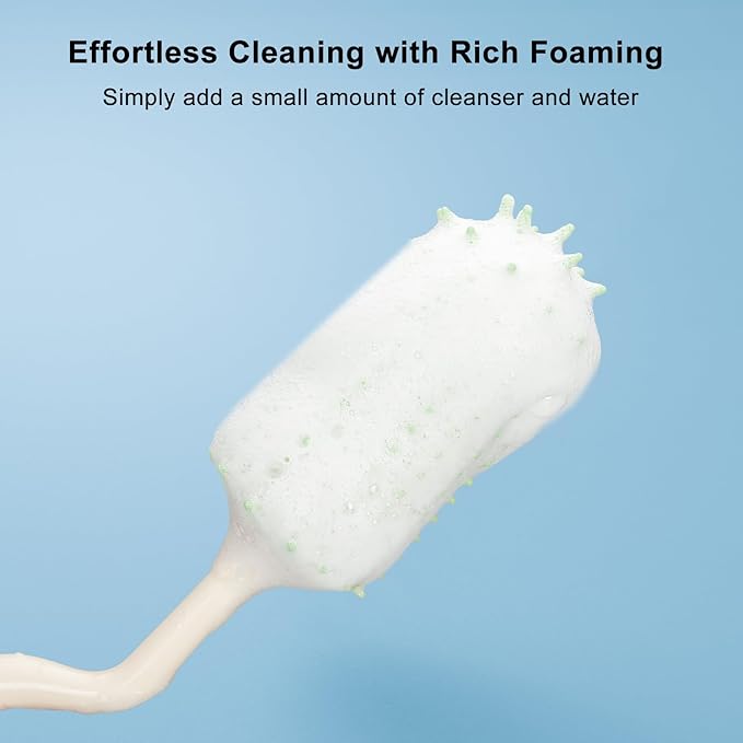 Silicone Bottle Brush Set with Stand, Bottle Cleaning Brush Cleaner Set, Long Handle 3 in 1 Multipurpose Silicone Baby Bottle Straw Cleaner Brush (Sage Green)