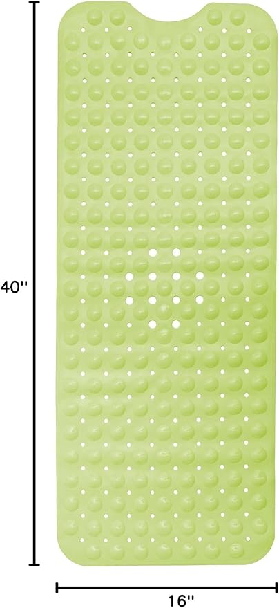 ENKOSI Bath Mat - Large Non Slip Bathtub & Shower Mat - Extra Long 40 x 16 Inch Bathroom Mats for Tub Nonslip Anti Slip Bathmats (40x16 Green)