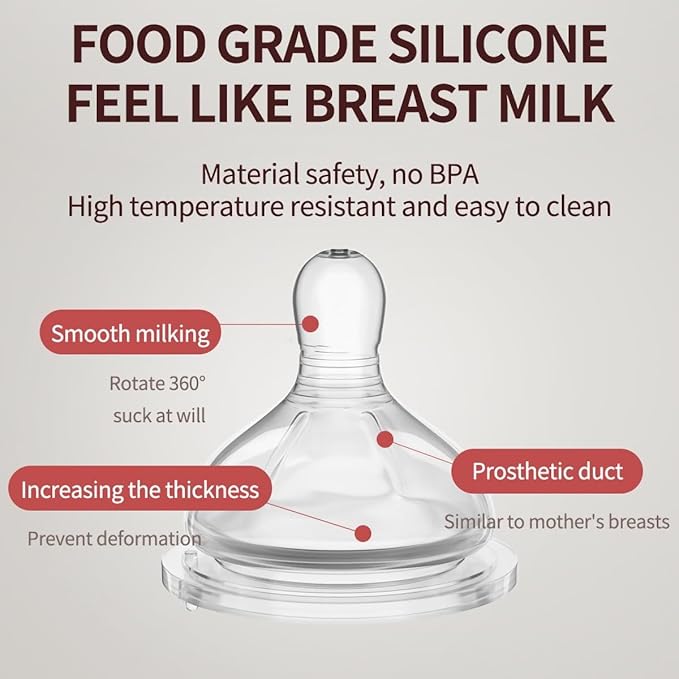 Baby Bottles, Weighted Straw Toddler Milk Bottles with Non-Slip Handle, Size + Variable Fast Flow, 12+ Months, BPA-Free, Pink/1Pack/9oz