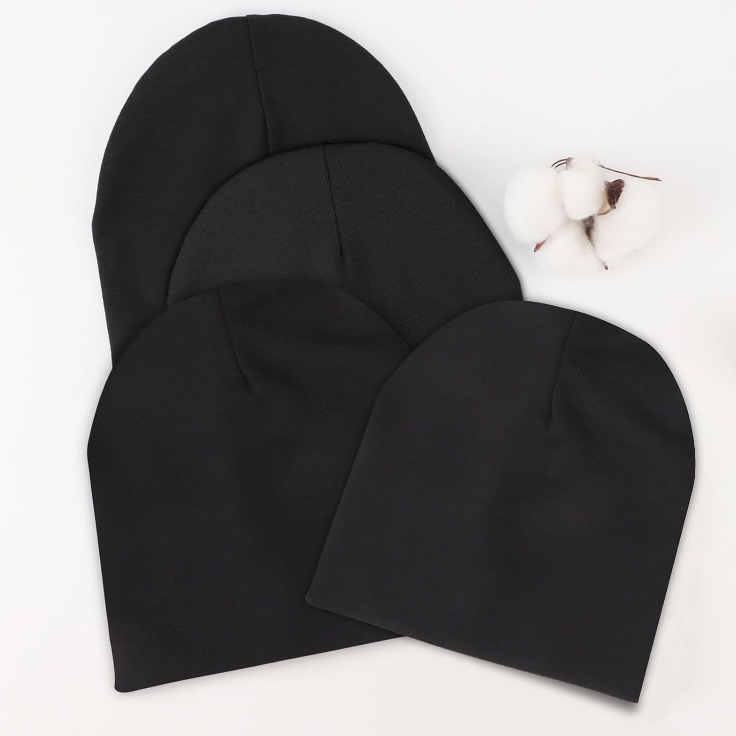 DRESHOW BQUBO 4 Pieces Baby Beanie Newborn Toddler Soft Cute Knit Hat Hospital Hats for Baby Boys Infant Cap Beanies