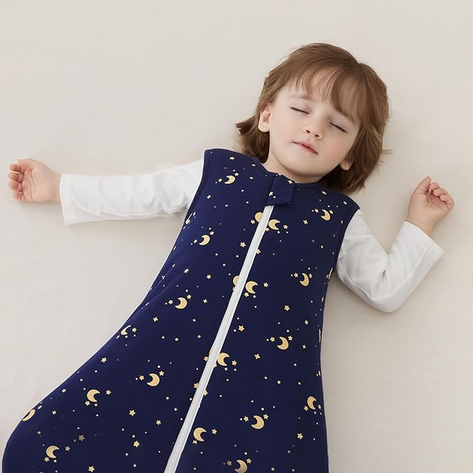 Duomiaomiao 2.5 TOG Baby Sleep Sack 100% Cotton Winter Baby Wearable Blanket, Warm Quilted Comfy Toddler Sleeping Sack