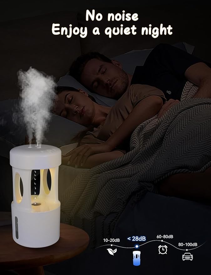 Anti Gravity Humidifier with Night Light, Drip Drop Humidifier for Bedroom/Baby Nursery/Bathroom/Living Room