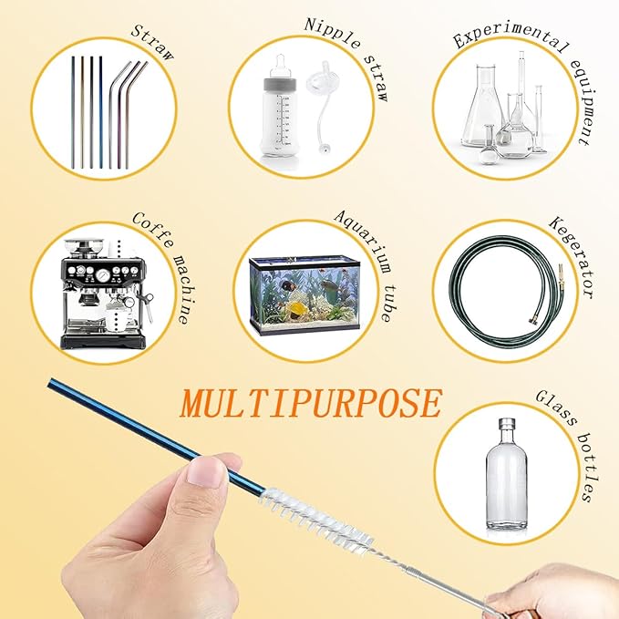 2-Pack Long Pipe Cleaners - 61" & 40" Stainless Steel Tube Cleaning Brush Set, Flexible Sunroof Drain Cleaning Tool for Sink, Refrigerator, Aquarium, Car Maintenance