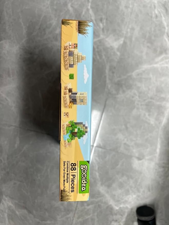 Large Magnetic Blocks Kids Toys, Sensory Learning Toys, Mine Magworld Building Craft, Desert Construction Set, 1“ Magnetic Building Cubes, Game Gift for 3+ Year Old Boys Girls