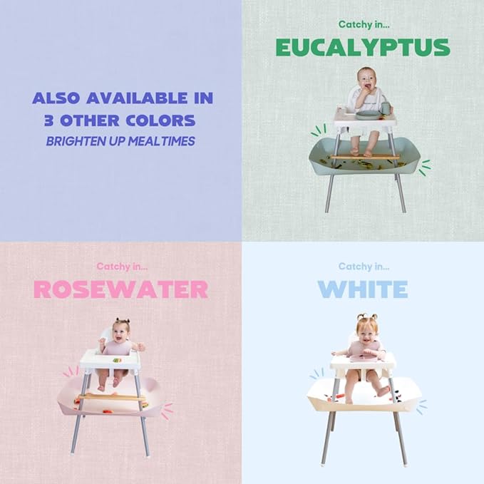 CATCHY -Food Catcher-Compatible with IKEA Antilop High Chair + 11 Other High Chairs- Highchair Sold Separately -Baby & Toddler Food & Mess Catcher-Premium Linen Inspired - Under High Chair Accessory