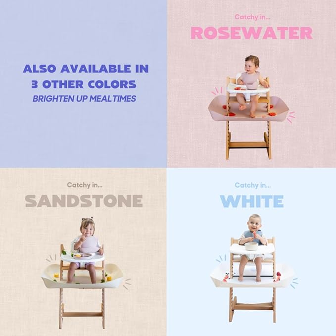 CATCHY -Food Catcher-Compatible with Stokke Tripp Trapp High Chair +11 Other High Chairs-Highchair Sold Separately-Baby & Toddler Food & Mess Catcher-Premium Linen Inspired -Under High Chair Accessory