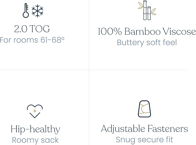 HALO SleepSack SuperSoft Swaddle, Cozy Bamboo Viscose, 3-Way Adjustable Swaddle, 2 Way Zipper, 2 TOG