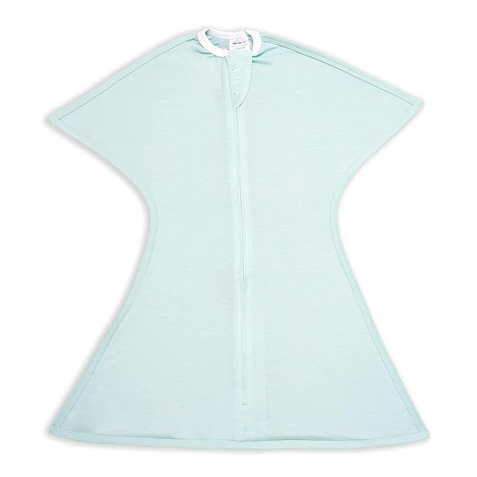 SleepingBaby Zipadee-Zip Transition Swaddle - Cozy Baby Swaddle Blanket with Zipper Convenience - Roomy Wearable Blanket for Easy Diaper Changes - Classic Mint, Small (4-8 Month)
