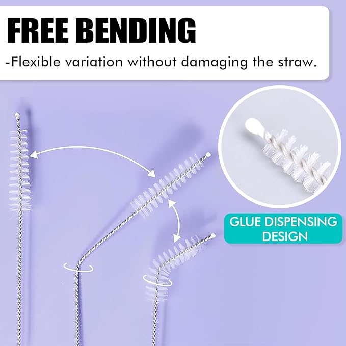 8PCS Bottle Brush Sponge Cup Brush with Straw Brushes Long Handle Cleaner Brush for Baby Bottle Glasswares Mugs Cups Kitchen Clean (4 Bottle Brushes + 4 Straw Brushes)