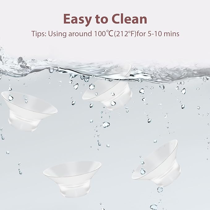 17mm Flange Inserts Compatible with Momcozy Wearable Breast Pump, 8PCS Softer Silicone Flange Insert Kit for 24mm Shield of Most Pumps, Breastfeeding Essentials Pumping Replacement Parts Accessories