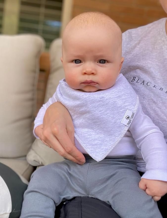 DiaperSquad's Baby Bibs for Drooling and Teething, Bibs for Boys, Baby Girl - Solid Cotton Baby Drool Bibs