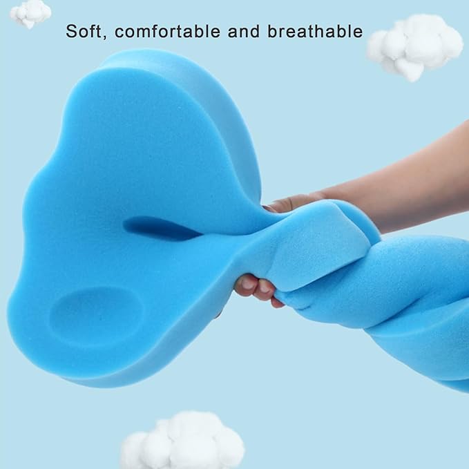 PandaEar Baby Bath Sponge Infant Soft Bath Sponge Mat, Baby Bath Mat Newborn Odor Free Bath Cushion, Blue (Blue)