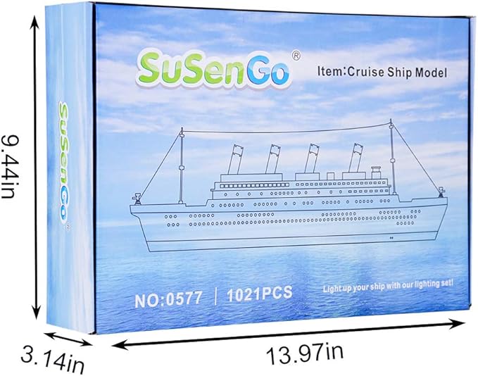 SuSenGo Building Bricks for Titanic 1021 Pieces Block Model Kit