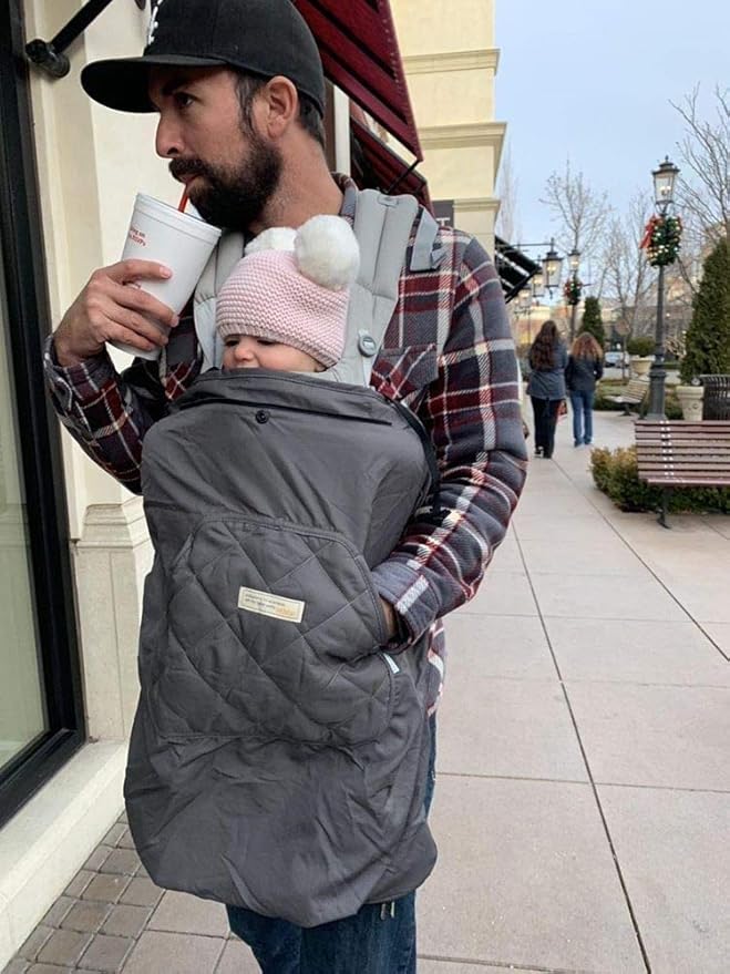Bebamour Universal Hoodie All Season Carrier Cover for Baby Carrier (A Black)