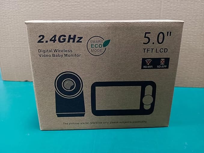 Blemil Baby Monitor with 30-Hour Battery, 5" Large Split-Screen Video Baby Monitor with Camera and Audio, 3500mAh Battery, Remote Pan/Tilt/Zoom Camera, Two-Way Talk, Night Vision, Lullabies, No WiFi