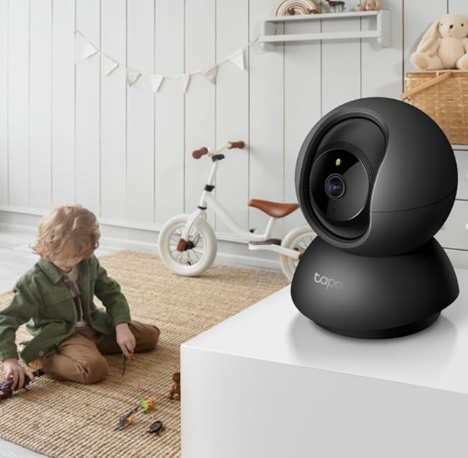 Tapo TP-Link 2K Pan/Tilt Indoor Security Camera for Baby Monitor, Pet Camera | Motion Detection & Tracking | 2-Way Audio | Cloud & SD Card Storage | Works w/Alexa & Google Home | Black C211
