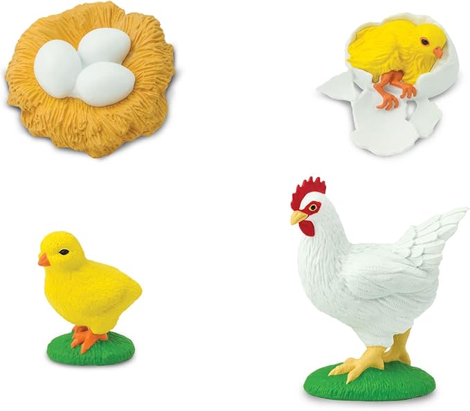 Safari Ltd. Life Cycle of a Chicken - Realistic Educational Toy Figurines - Miniature Poultry Lifecycle Collection for Boys, Girls & Kids Age 4+