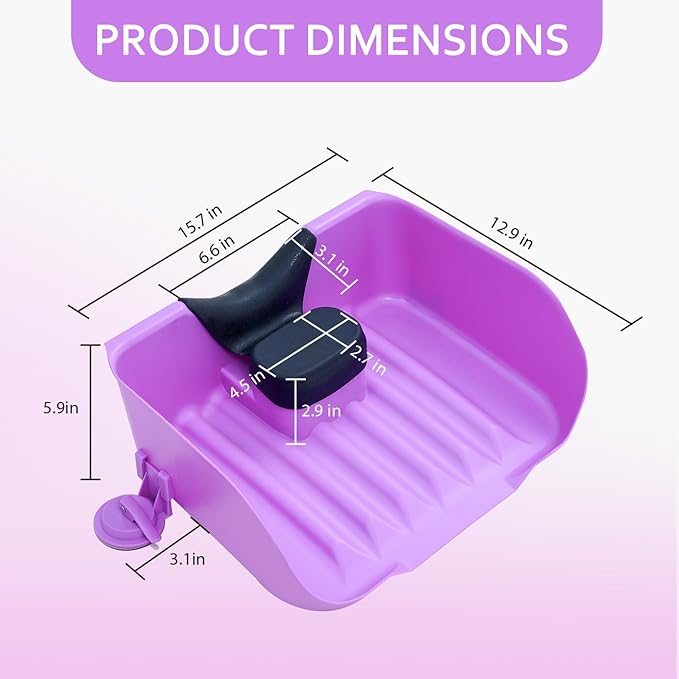 Portable Shampoo Basin for Kids, Baby, Children,Tear Free Hair Washing Basin Tray at Home (Purple)