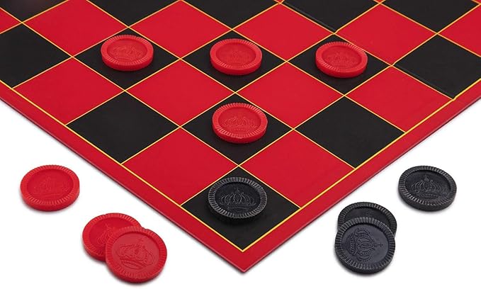HI-Q Checkers & Tic-Tac-Toe Board Game for Kids: Unleash The Fun with Interlocking Pieces & Quality Game Board with Foldable Design