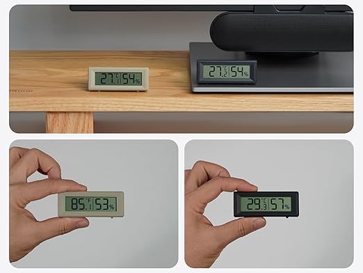 Small Digital Hygrometer, Humidity Meter, Indoor Thermometer, Room Temperature and Humidity Monitor, Gauge with Accurate Sensor, for House, Home, Baby Room, Greenhouse, Humidor, Incubator, Reptiles